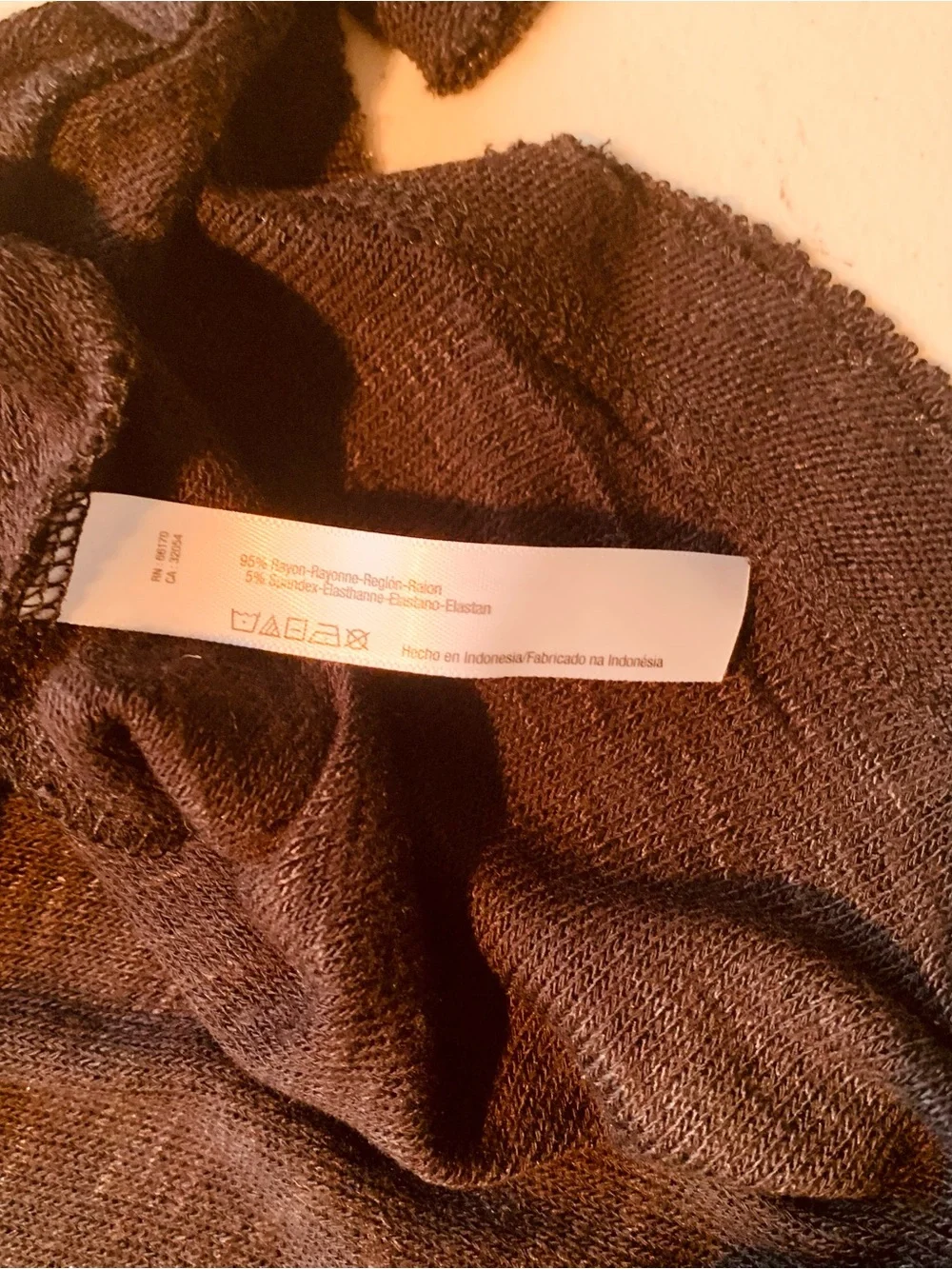 NWT Democracy Black Rayon Funnel Neck Knit Top size M
